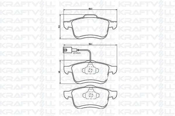 Fren Disk Balata Ön Fiat Doblo (263) Cargo/Combi/Pratico (2010->)  KRAFTVOLL 07010119