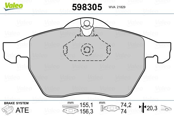 Fren Disk Balata Ön Opel Vectra A (1988->)  VALEO 598305