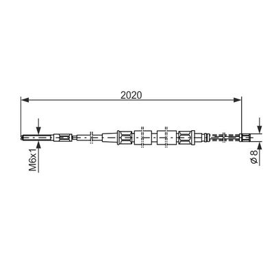 El Fren Teli Arka Sağ veya Sol Volkswagen Caddy (14D)(08.1982->1992)  BOSCH 1 987 477 322