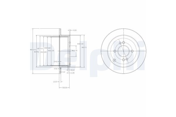 Fren Disk Ayna Arka Sağ ve Sol Kia Rio (JB)(2005->)  DELPHI BG4097C