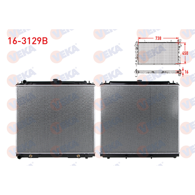 Su Radyatörü  Nissan Navara Pickup (D40M)(05.2005->)  VEKA 16-3129B