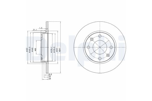 Fren Disk Ayna Ön Sağ ve Sol Peugeot 205 Cabriolet (08.1985->)  DELPHI BG2213