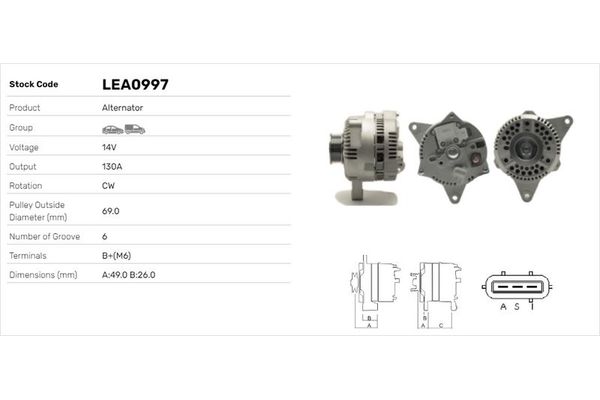 Alternatör  Ford Mondeo 4/5 Kapı (GD)(1997->)  LUCAS ELEKTRIK LEA0997