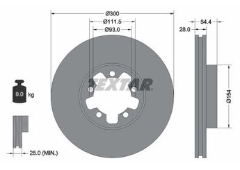 Fren Disk Ayna Ön Sağ ve Sol TEXTAR 92151903  1371393 1385387 1503287 1546747 2256302 6C111124AB 6C111125A1B 6C111125AA 6C111125AB 6C161125AA ME6C1J1125AB