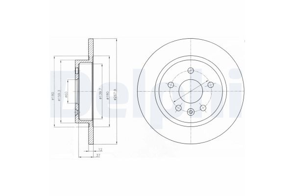 Fren Disk Ayna Arka Sağ ve Sol Opel Mokka (2012->)  DELPHI BG4199C