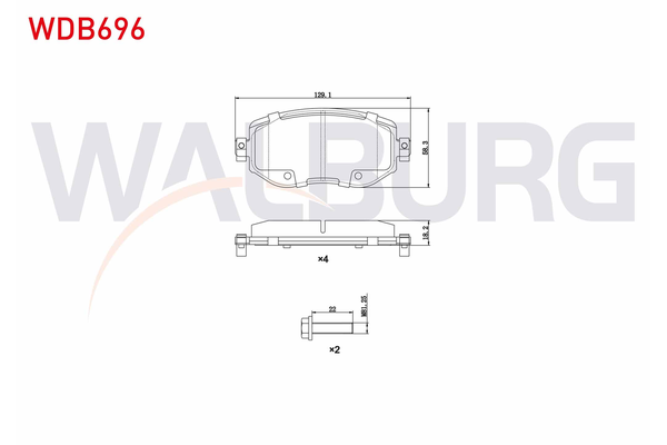 Fren Disk Balata Ön Renault Megane IV HB (12.2015->)  WALBURG WDB696