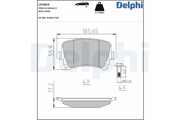 Fren Disk Balata Arka Audi A6 Allroad Quattro (4FH)(05.2006->)  DELPHI LP1824