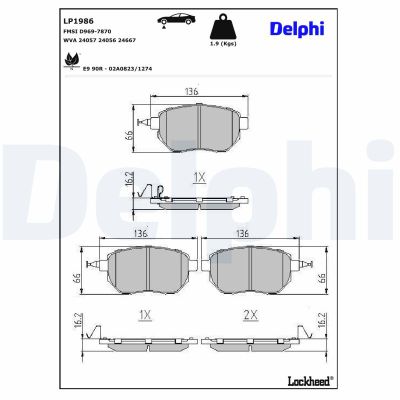 Fren Disk Balata Ön DELPHI LP1986