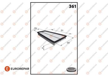 Hava Filtresi  EUROREPAR 1682257180  1682257180 K9A213Z40 0K9A213Z40 K9AZ13Z40 0K9AZ13Z40 OK9A213Z40