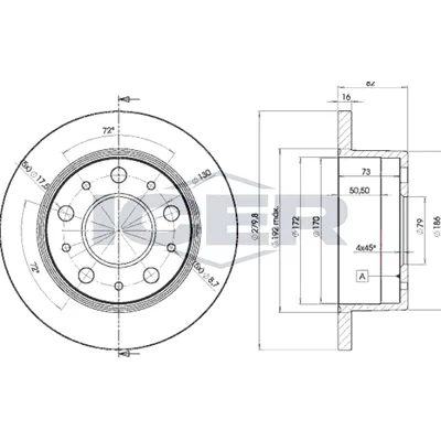 Fren Disk Ayna Arka Sağ ve Sol Fiat Ducato Maxi Minibüs, Yüksek Tavan 35 (09.2006->)  WALBURG WBD1021
