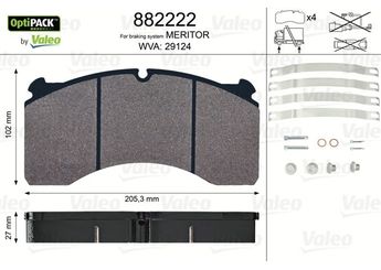 Fren Disk Balata Ön veya Arka VALEO 882222  MDP1314 MDP5076 15224835 152 24 835 15224835APK4 152 24 835 APK4 15224835T400 152 24 835 T400 15224835A 152 24 835A 3222X2156 3222-X-2156 A13222U2257 A1-3222-U-2257 CVP024 FCV1314 KIT195020 MDP3124K