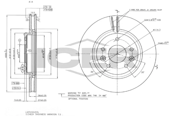 Fren Disk Ayna Ön Sağ ve Sol Renault Koleos II (05.2017->)  FRENBU 26606