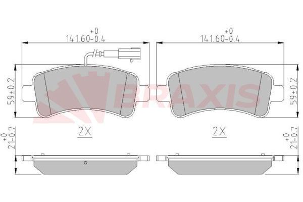 Fren Disk Balata Arka Peugeot Boxer (330/333/335) P.Van (H2) Aks:3000mm (2010->)  BRAXIS AA0614