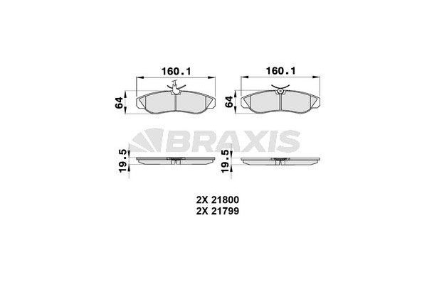 Fren Disk Balata Ön Citroen Jumper P.Van (Genis Hacim)(02.1998->)  BRAXIS AB0183