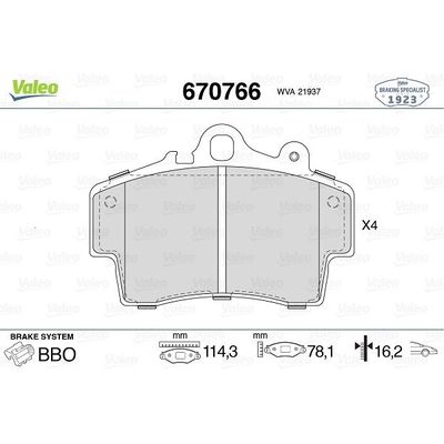 Fren Disk Balata Ön Porsche Cayman (Typ 987C)(08.2005->)  VALEO 670766