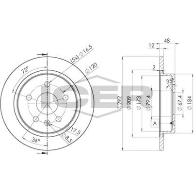 Fren Disk Ayna Arka Sağ ve Sol Opel Insignia A Country Tourer (2013->)  WALBURG WBD1486