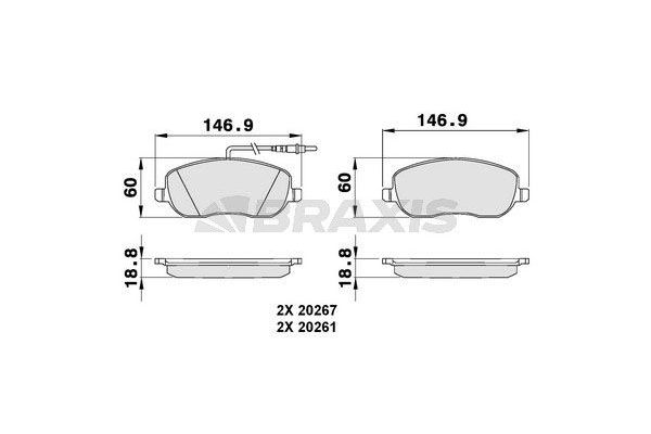 Fren Disk Balata Ön Citroen Jumpy (11.2003->)  BRAXIS AB0075