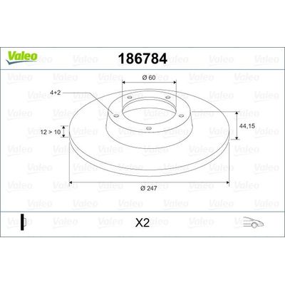 Fren Disk Ayna Ön Sağ ve Sol Opel Agila (2004->)  VALEO 186784