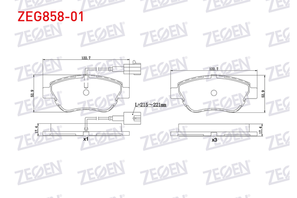 Fren Disk Balata Ön Lancia Musa (184)(10.2007->)  ZEGEN ZEG858-01