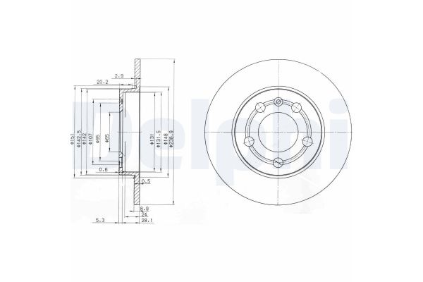 Fren Disk Ayna Arka Sağ ve Sol Audi A3 (8L)(09.1996->)  DELPHI BG3738