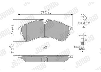 Fren Disk Balata Ön JURID 573844J  2N0698151A 65508206001