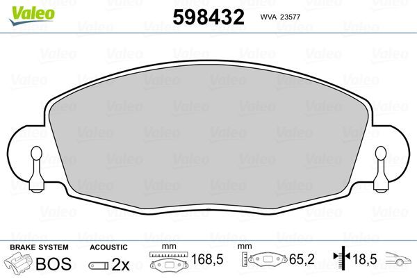 Fren Disk Balata Ön Ford Transit P.Van Orta boy Şasi (FY)(2000->)  VALEO 598432