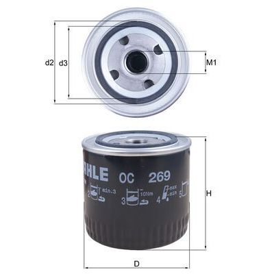 Yağ Filtresi  Honda Accord 4 Kapı (CC/CE)(10.1992->)  MAHLE OC 269