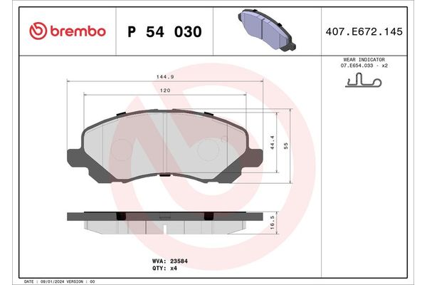 Fren Disk Balata Ön BREMBO P 54 030
