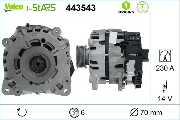 Alternatör  Audi Q5 Sportback (FYT)(11.2020->)  VALEO 443543