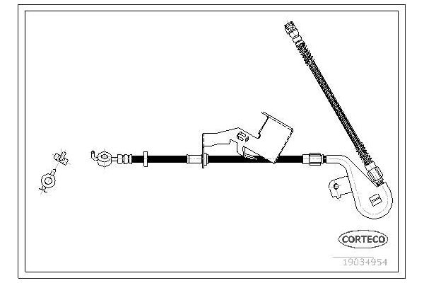 Fren Hortumu Ön Sağ Citroen C6 (09.2005->)  CORTECO 19034954