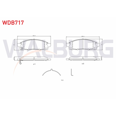 Fren Disk Balata Ön Mitsubishi L200 (KK0/KL0)(2015->)  WALBURG WDB717
