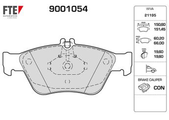 Fren Disk Balata Ön FTE 9001054  24204420 0024204420 24209620 0024209620 44200220 0044200220 A0024204420 A0024209620 A0044200220 A005420472041 54204720 0054204720