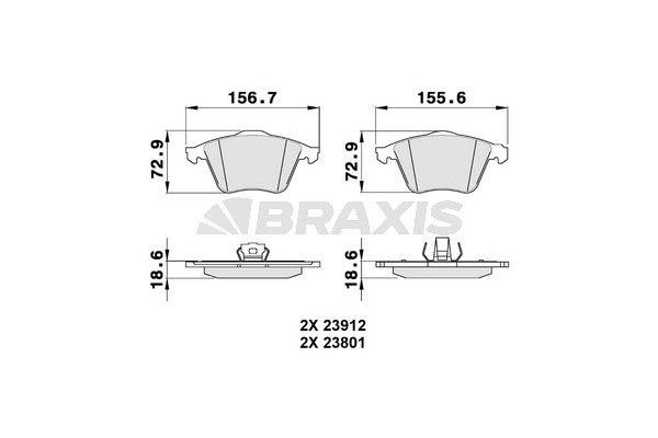 Fren Disk Balata Ön Ford Focus 3/4/5 Kapı (CAP)(08.2004->)  BRAXIS AA0136
