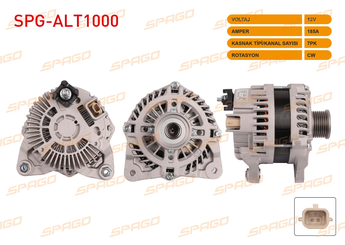 Alternatör  SPAGO ALT1000  1202345 2310000Q3F 231001822R 231002179R 231008137R 4420658 4424160 93168346 95515975 95520960 A003TX0481 A3TX0481 A3TX0481AM 231001822RA 23100-00Q3F 23100-1822R 23100-1822RA 23100-2179R 23100-8137R 2310000Q4G 231007317R 955515975 95521357