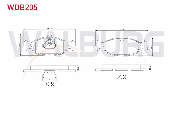 Fren Disk Balata Ön Opel Corsa A (04.1985->)  WALBURG WDB205