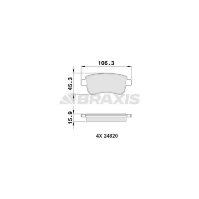 Fren Disk Balata Arka Renault Clio V (08.2019->)  BRAXIS AA0087
