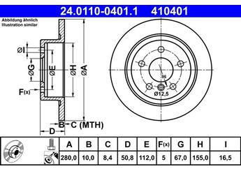 Fren Disk Ayna Arka Sağ ve Sol ATE 24 0110-0401 1  34216799367 34206891085 34 20 6 891 085 34 21 6 799 367 34216864141 34 21 6 864 141