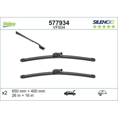 Silecek Süpürgesi Ön  650/400 mm - 26/16 inç Toyota C-HR (X10)(10.2016->)  VALEO 577934