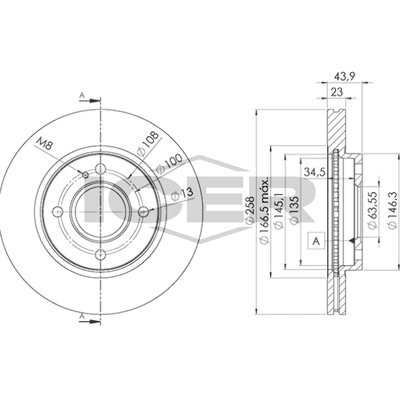 Fren Disk Ayna Ön Sağ ve Sol Ford Fiesta (CB1)(2008->)  EUROCRAFT EU F17159-012
