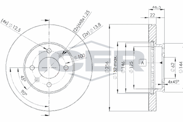 Fren Disk Ayna Ön Sağ ve Sol Kia Rio (JB)(2005->)  WALBURG WBD1093D