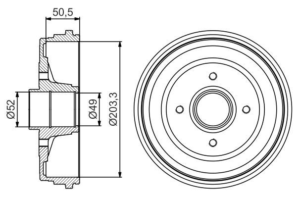 Kampana Arka Sağ veya Sol Renault Clio III (08.2005->)  BOSCH 0 986 477 205