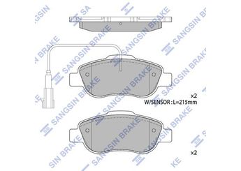Fren Disk Balata Ön SANGSIN SP1873  7364636 77364637 9S512K021A 71773151 77364477 77364636 77365817 1559697 1731171 1736937 9S512K021AA BS512K021AA ME9S5J2K021AA ME9S5J2K021AB