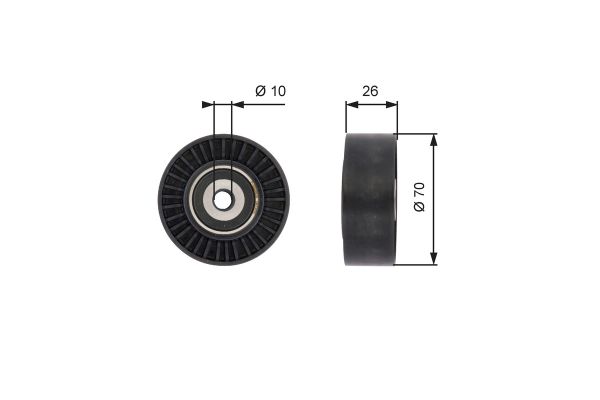 Vantilatör Kayış Gergi Rulmanı  Land Rover Freelander 2 (LN)(01.2007->)  GATES T36393