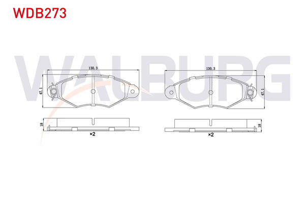 Fren Disk Balata Ön Peugeot 206 + (02.2009->)  WALBURG WDB273