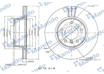 Fren Disk Ayna Ön Sağ ve Sol MANDO MBC035366  MBC035366 6756745 6764021 34116764021 34116864059 34116756745 6864059