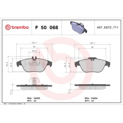 Fren Disk Balata Arka BREMBO P 50 068X