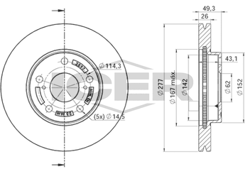 Fren Disk Ayna Ön Sağ ve Sol FRENBU 34535  4351202330 43512-02330