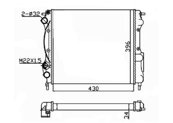 Su Radyatörü  NRF 58934A  2530043600 7700806575 8660000455