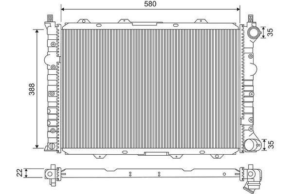 Su Radyatörü  Mercedes GLK -Serisi (BM 204)(06.2008->)  VALEO 735256