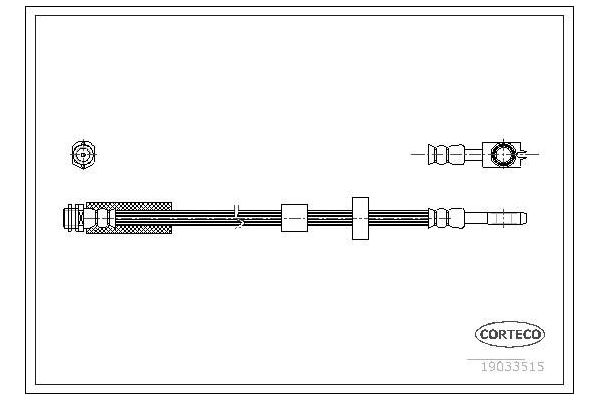 Fren Hortumu Ön Sağ veya Sol Audi A2 (8Z)(06.2000->)  CORTECO 19033515